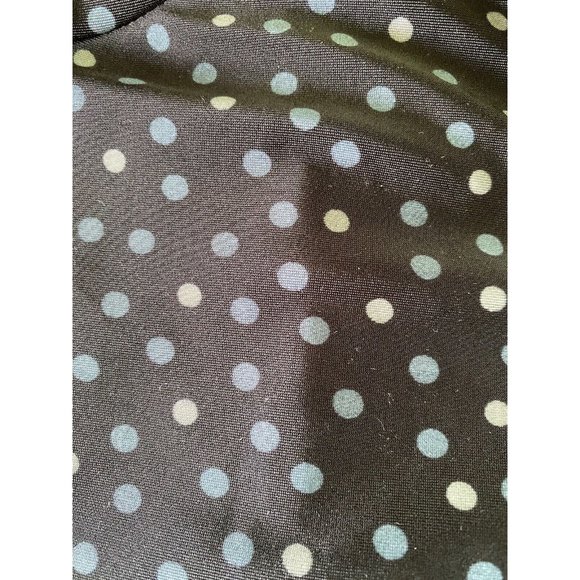 Snozu Vtg Black Polka Dot Stretch Nylon Slimming Ruched One Piece Swimsuit Sz 10 - Picture 5 of 12